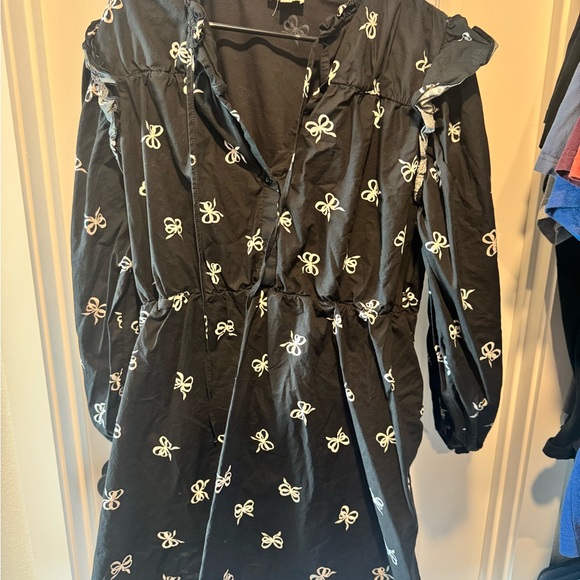 Dresses & Skirts - Plus Size Black Bow-Patterned Women's Dress